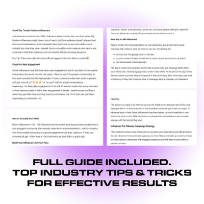 Full Influencer & Promo List